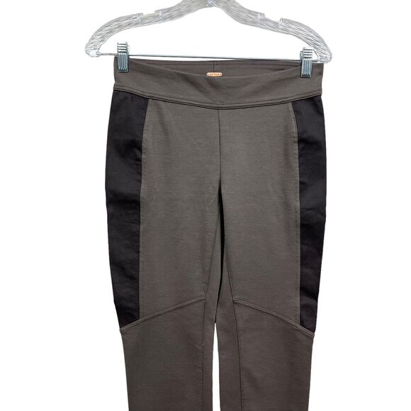 Free People Women Leggings Stretch Slimming Knit Panel Ribbed Cuff Brown Sz XS - Picture 2 of 5